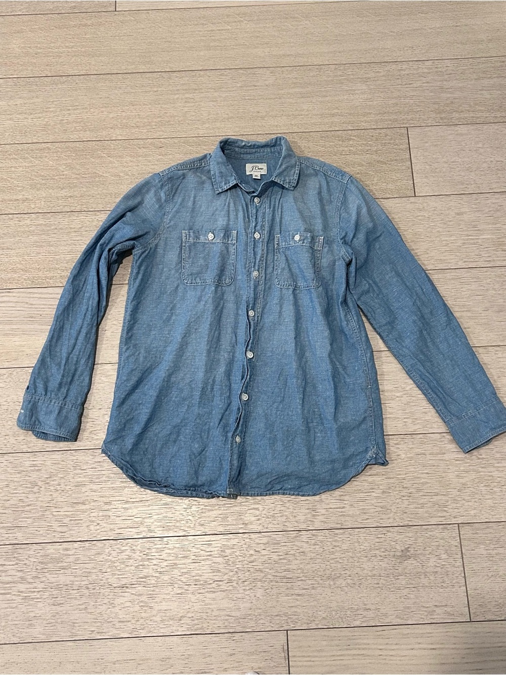 J. Crew Cotton and Linen Women’s Blue Chambray Shirt XS